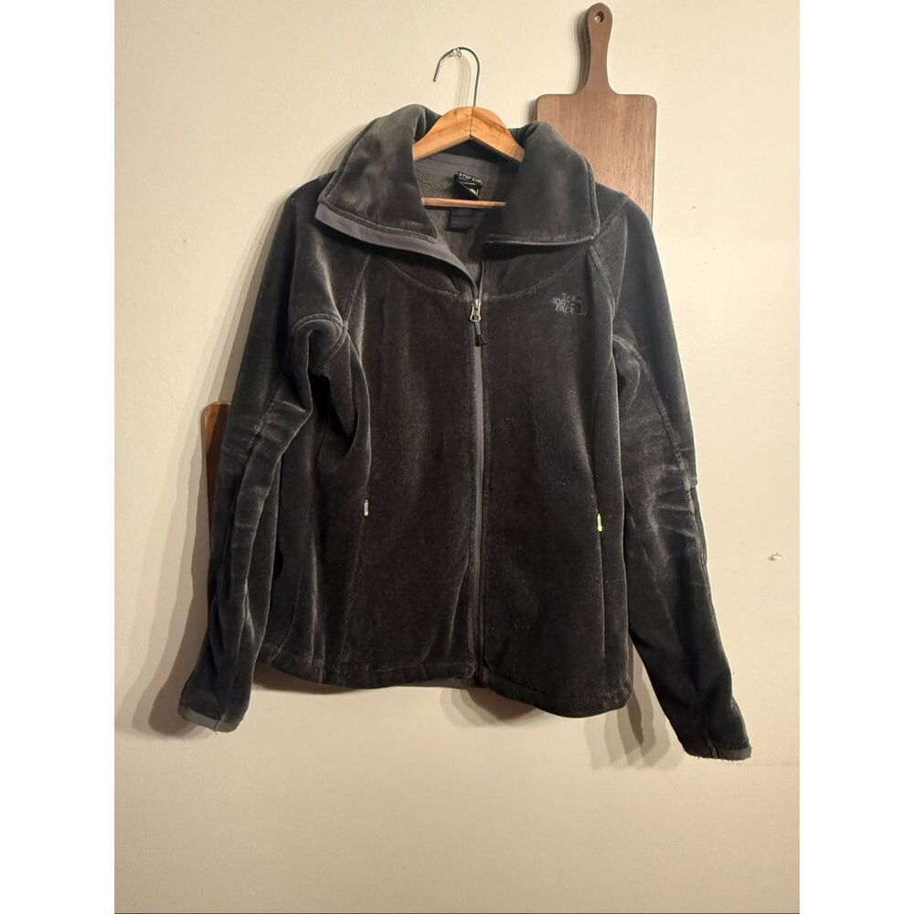 The North Face Black Polartec Velour Fleece Long Sleeve Full Zip Jacket Large
